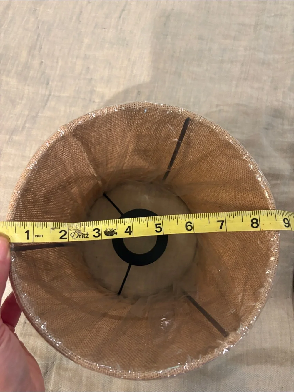 Pottery Barn Burlap Drum pendant/ sconce Shade - Natural Tan